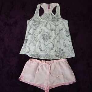 Sophie & Me by twenty-one Tank Shorts Pajama Set Comfy Sleepwear Small Petite